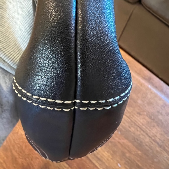 Coach Purse - Black with white stitching - Picture 7 of 11